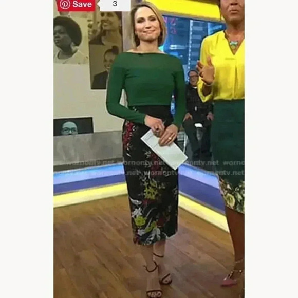 Diane Von Furstenburg black floral lanell skirt sz XS - Picture 5 of 5